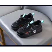 Adidasi negri cu dungi colorate si luminite mb323-2-sa53