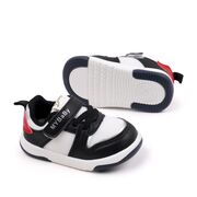 Adidasi negri cu insertii albe pentru copii - mybaby mdbm02-5-bo1