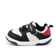 Adidasi negri cu insertii albe pentru copii - mybaby mdbm02-5-bo1