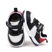 Adidasi negri cu insertii albe pentru copii - mybaby mdbm02-5-bo1