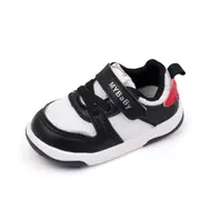 Adidasi negri cu insertii albe pentru copii - mybaby mdbm02-5-bo1