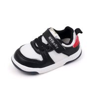 Adidasi negri cu insertii albe pentru copii - mybaby mdbm02-5-bo1