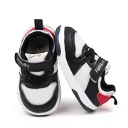 Adidasi negri cu insertii albe pentru copii - mybaby mdbm02-5-bo1
