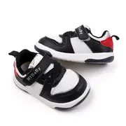 Adidasi negri cu insertii albe pentru copii - mybaby mdbm02-5-bo1