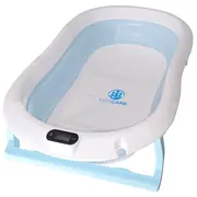 Cadita pliabila bebelusi albastra, suport metalic KidsCare, termometru, perna reductor, jucarii, protectie cap, cana pliabila SUPKC-CB312-SUPORT-blue