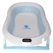 Cadita pliabila bebelusi albastra, suport metalic KidsCare, termometru, perna reductor, jucarii, protectie cap, cana pliabila SUPKC-CB312-SUPORT-blue