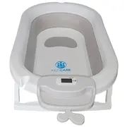 Cadita pliabila gri KidsCare, termometru, perna reductor, jucarii, protectie cap, cana pliabila SUPKC-CB311-grey