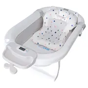 Cadita pliabila gri cu suport metalic KidsCare, termometru, perna reductor, jucarii, protectie cap, cana pliabila SUPKC-CB311-SUPORT-grey