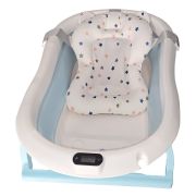 Cadita pliabila pentru bebelusi albastra KidsCare, termometru, perna reductor, jucarii, protectie cap, cana pliabila SUPKC-CB312-blue