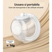 Pompa de san dubla, electrica si portabila Mamimo BP2401, hands free, cu 9 niveluri de aspiratie si 9 niveluri de masaj SUPMMM_BP2401