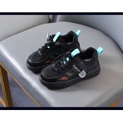 Adidasi negri cu dungi colorate si luminite mb323-2-sa53