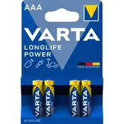 Baterii Varta Longlife Power LR03, AAA, alcaline, 1.5 V, 4 bucati/set BPTCVR120002