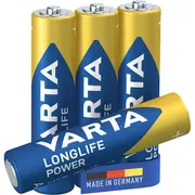 Baterii Varta Longlife Power LR03, AAA, alcaline, 1.5 V, 4 bucati/set BPTCVR120002