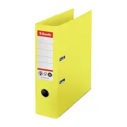 Biblioraft Esselte No.1 Power Recycled, carton, 100% reciclat, reciclabil, certificare FSC, A4, 75 mm, galben BPTCSL007566