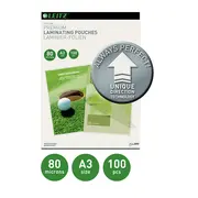 Folie Leitz UDT pentru laminare la cald, A3, 80 microni BPTCSL090806