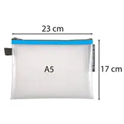 Mapa protectie, inchidere fermoar, A5, transparent BPTCFA034140