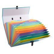 Mapa tip proiect cu maner Exacompta Aquarel, carton, A4, 18 compartimente, albastru BPTCFA056762