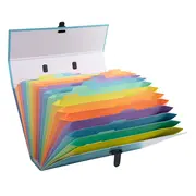 Mapa tip proiect cu maner Exacompta Aquarel, carton, A4, 18 compartimente, albastru BPTCFA056762