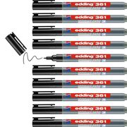 Marker Edding 361 pentru tabla, corp plastic, varf 1 mm, negru BPTCED361001