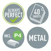 Capsator metalic Leitz 5504 NeXXt Series, 40 coli, 200 capse P3 incluse, albastru BPTCSL801202