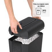 Distrugator documente Fellowes LX65, cross cut, 10 coli, negru BPTCFW400701