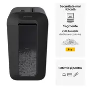 Distrugator documente Fellowes LX65, cross cut, 10 coli, negru BPTCFW400701