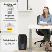 Distrugator documente Fellowes LX65, cross cut, 10 coli, negru BPTCFW400701