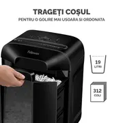 Distrugator documente Fellowes LX85, cross cut, 12 coli, negru BPTCFW400801