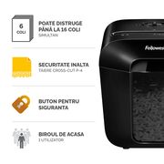 Distrugator documente Fellowes Powershred LX25, 6 coli, Cross-Cut BPTCFW170501