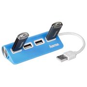 Hub USB HAMA 12179, USB 2.0, albastru BPTCHD000002