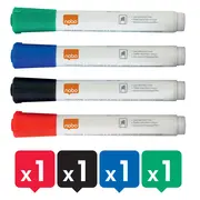 Kit pentru tabla NOBO, 4 markere diverse culori, burete magnetic, spray curatare 50 ml BPTCSL903798