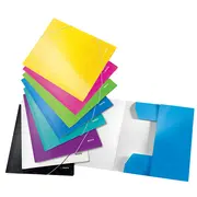 Mapa cu elastic Leitz WOW, carton laminat, A4, 250 coli, negru BPTCSL820095