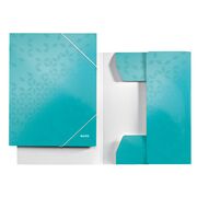 Mapa cu elastic Leitz WOW, carton laminat, A4, 250 coli, turcoaz BPTCSL820051
