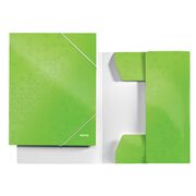 Mapa cu elastic Leitz WOW, carton laminat, A4, 250 coli, verde BPTCSL820054