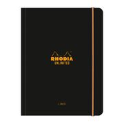 Caiet cu elastic A5+ Rhodia Unlimited, 60 file, dictando, negru BPTCCF1189795