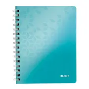 Caiet de birou Leitz WOW, PP, A5, cu spira, dictando, turcoaz metalizat BPTCSL020708