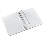 Caiet de birou Leitz WOW, PP, A5, cu spira, matematica, mov metalizat BPTCSL020806