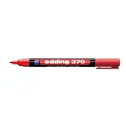 Marker permanent Edding 370, corp plastic, varf rotund, 1 mm, rosu BPTCED3702