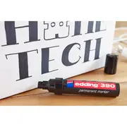 Marker permanent Edding 390, corp plastic, varf retezat 4-12 mm, negru BPTCED3901