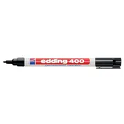 Marker permanent Edding 400, corp plastic, varf rotund, 1 mm, negru BPTCED4001