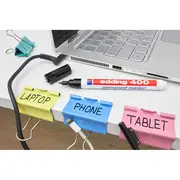 Marker permanent Edding 400, corp plastic, varf rotund, 1 mm, rosu BPTCED4002