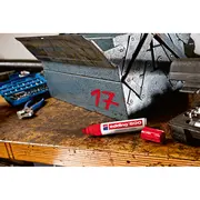 Marker permanent Edding 800, corp aluminiu, varf retezat, 4-12 mm, albastru BPTCED8003