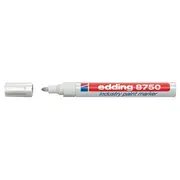 Marker permanent Edding 8750, cu vopsea, corp aluminiu, varf rotund, 2-4 mm, alb BPTCED875049