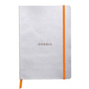 Notebook A5 Rhodiarama, 80 file, ivory, dictando, argintiu BPTCCF1174012