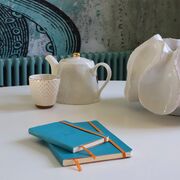 Notebook A5 Rhodiarama, 80 file, ivory, dictando, turcoaz BPTCCF1174074