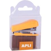 Capsator de buzunar Apli, 20 coli, 2000 capse x nr 10, portocaliu BPTCAL014944