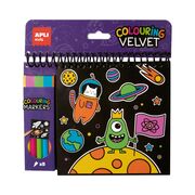 Carte de colorat cu contur catifelat Apli, 5 markere BPTCAL018508