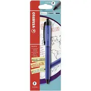 Pix cu gel Stabilo Palette, cu mecanism, varf 0.4 mm, albastru, blister BPTCSW55132B