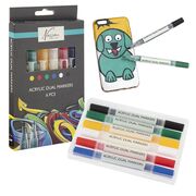 Set 6 markere cu capat dublu si vopsea acrilica Nassau Fine Art BPTCJK125531