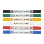 Set 6 markere cu capat dublu si vopsea acrilica Nassau Fine Art BPTCJK125531
